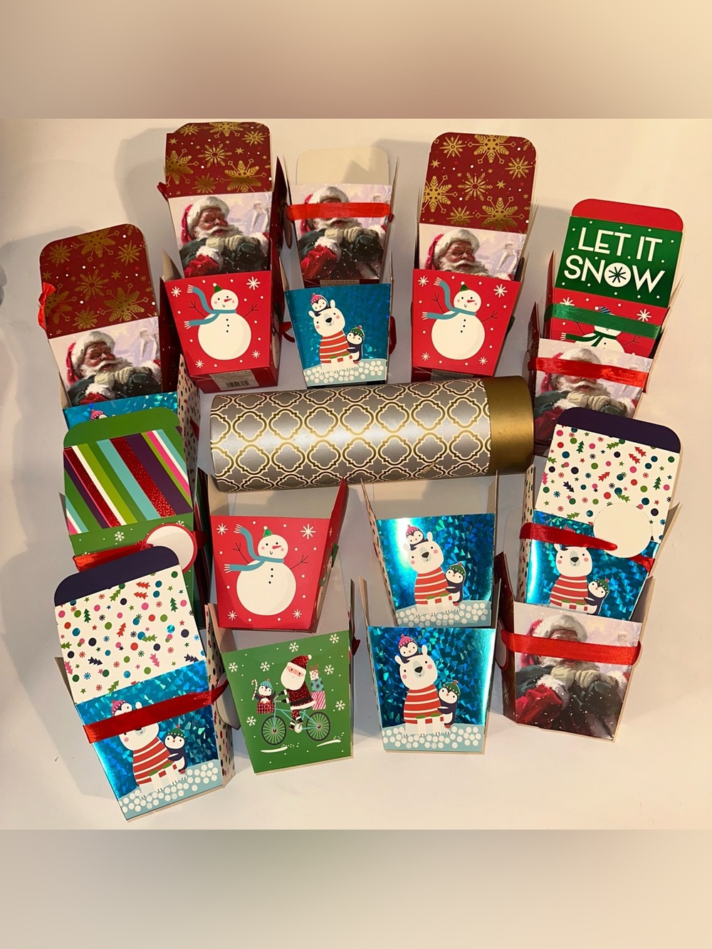 NEW - CHRISTMAS HOLIDAY SMALL BOXES + WINE BOTTLE GIFT BOX